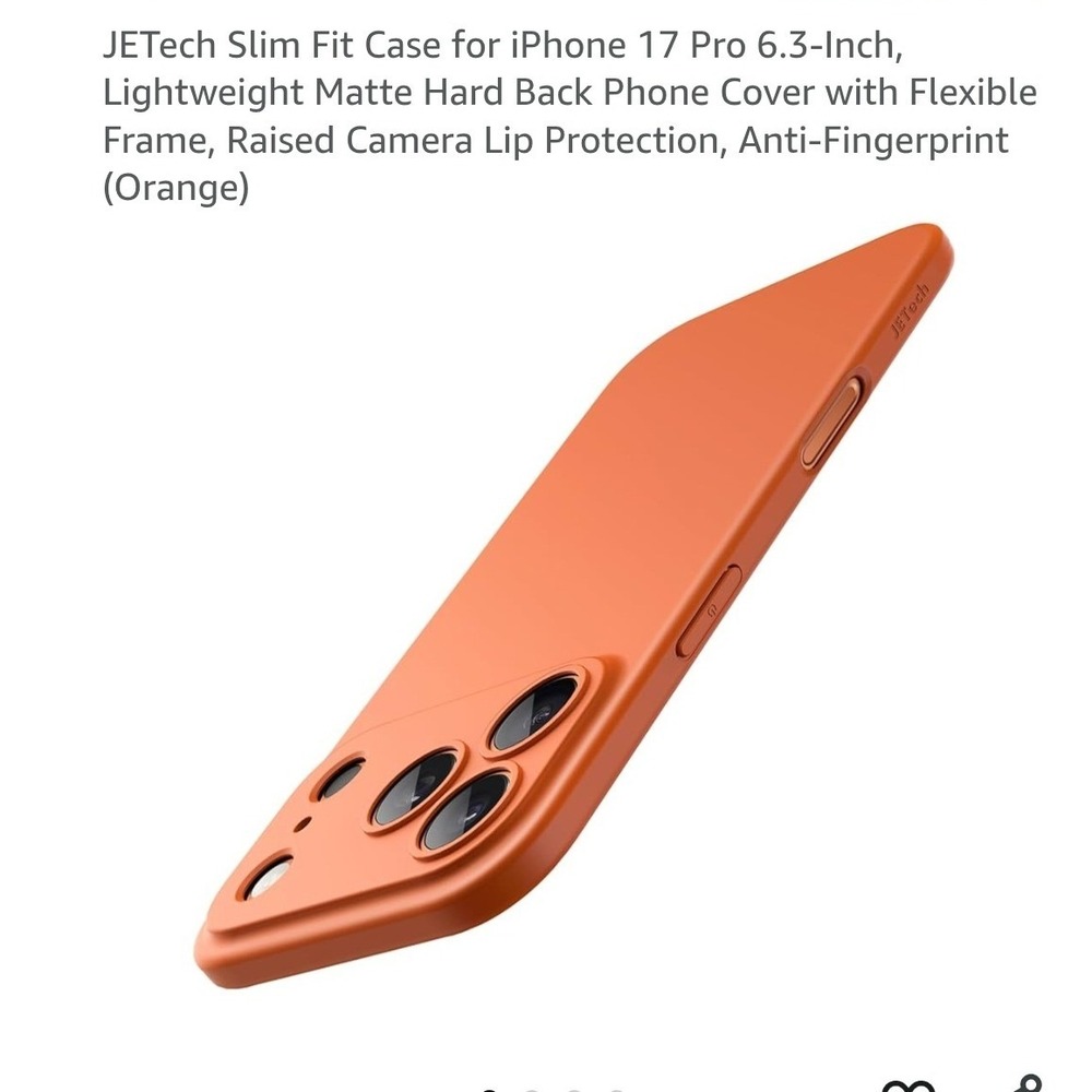 JETech Slim Fit Cases (2) for iPhone 17 Pro 6.3 Inch Matte Hard Back Cover